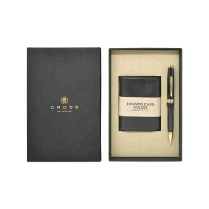 The Coventry ballpoint pen impresses with its strong profile, rich sheen, and polished contrasting appointments. This stylish writing instrument is the perfect gift for those who want to elevate their writing experience every day. Black Lacquer Gold-tone appointments Cap over barrel design Classic Cross profile, and signature conical top Swivel-action propel/repel writing mechanism Specially formulated ink flows flawlessly for a superior writing experience 1N Ball Pen + 1N Business Card Holder Presented in a premium gift box