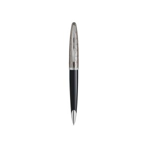 The Waterman Carene Contemporary Black & Gunmetal Ball Pen is the perfect combination of elegance and innovation. Crafted in noble materials, with an artist’s attention to detail, the pen's pure fluid curves and iconic silhouette makes for a stylish statement of individuality. The design blends a decorative gunmetal PVD cap with a sophisticated black lacquer barrel and palladium trims to create an irresistible contrast. The finely crafted Palladium finished clip further enhances the pen's personal style. The retractable twist mechanism makes the pen comfortable to use and provides easy access to the ink. The Waterman Carene Contemporary Black & Gunmetal Ball Pen produces flawless lines, never dries out and provides free reign to your spontaneous expression. With a timeless design, the Waterman Carene Contemporary Black & Gunmetal Ball Pen will give you years of reliable service. Fluid curves and iconic silhouette inspired from luxury boat design decorative gunmetal PVD cap with a sophisticated black lacquer barrel and palladium trims Finely crafted Palladium finished clip Retractable twist mechanism with non-drying smooth ballpoint refill Presented in a luxury gift box