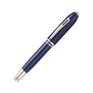 The Cross Peerless 125 Quartz Blue Fountain pen celebrates two great landmark moments in the brand's history - the 1889 debut of the original Cross Peerless Pen and the introduction of the iconic Cross Century line in 1935. Fusing elements of these two classic designs together, Cross has created a collection that embodies the simple, beautiful design language and attention to detail that has made the Cross brand legendary. This Cross Peerless 125 Fountain pen is made of sleek Quartz Blue Lacquer with rhodium details, a luxurious and outstanding finish in every way. The bold, wide-bodied design complements Cross's signature iconical top that holds a premium Swarovski crystal with a brilliant faceted cut. Each pen is engraved with a unique serial number and presented in a custom Cross Peerless 125 gift box. The fountain pen has an impressive 18kt gold nib engraved with ''125'' in Extra Fine, Fine, Medium, or Broad and uses cartridges/converter filling system (converter included). Quartz Blue Finish  A sleek, quartz blue lacquer finish with rhodium plate appointments. The bold, wide-bodied design complements Cross's signature iconical top that holds a premium Swarovski crystal with a brilliant faceted cut. Screw-off cap Specially formulated ink flows flawlessly and dries quickly 18kt gold nib engraved with ''125'' in Medium 2 Black Ink cartridges included & 1 converter included (#8751) to fill pen from bottled ink  Exclusive, luxury hinged presentation box includes Cross brand heritage/collection romance brochure, translucent acrylic pen presentation stand.